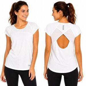 Under Armour HeatGear White Mesh Back Tee S